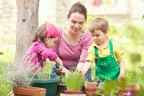 Professional gardeners working in a Thamesmead garden